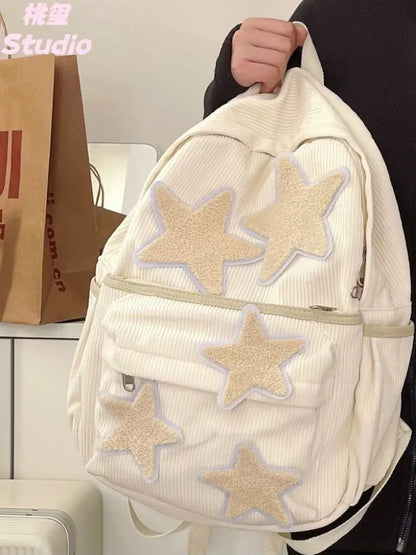 Fashion Five Point Star Backpack Japanese Cute Girl Junior High School Student Versatile Schoolbag Girl Backpacks