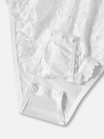 2025 new lei sexy pure desire lace lace mesh sexy street slim thin backless jumpsuit