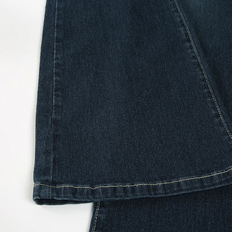 Women Low Waisted Flare Jeans Y2K Streetwear Vintage Casual Fashion Denim Trousers Spring Basic Slim Pants Outfits