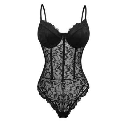 2025 new lei sexy pure desire lace lace mesh sexy street slim thin backless jumpsuit