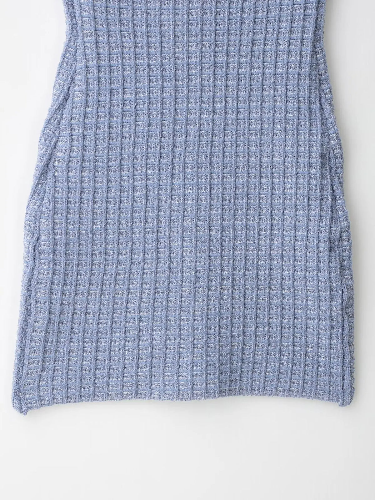 Halter Neck Single Breasted Knit Women Dress Sleeveless Tight Blue Summer Short Dress 2025 New Sexy French Woman Clothing