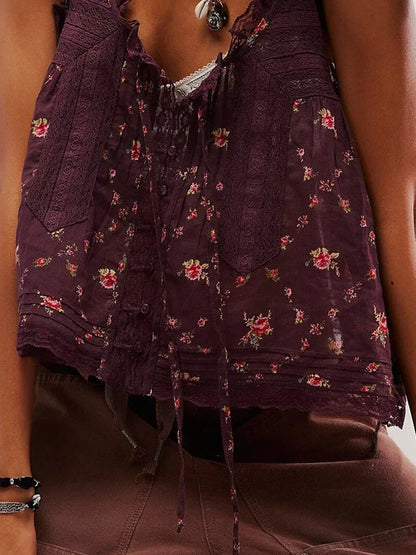 White Lace Trim Tank Top Women U Collar Single Breasted Drawstring Vest Summer Casual Fashion Hollow Out Camisole 2025 New