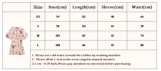 Fashion All-match Puff Sleeve Short Women Dress Round Neck Floral Print Chic New Dress Elegant Summer Woman Clothing
