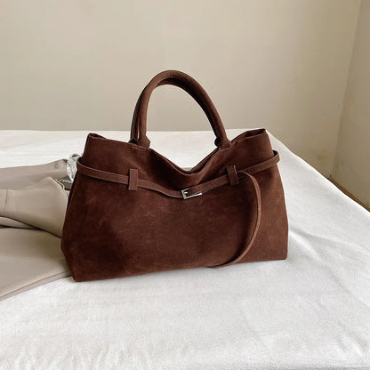 New Retro Suede Suede Handbag Internet Celebrity Same Design Tote Bag Fashion Versatile Shoulder Bag High Beauty Wrist Bags