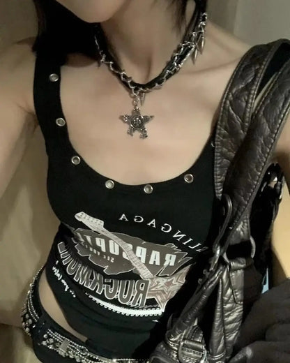 Punk Rock Streetwear Subculture Slim Retro Cami Top