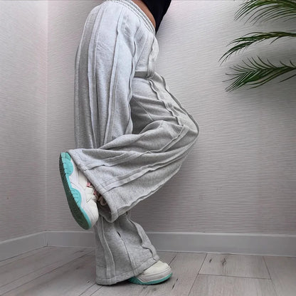 American affixed cloth leisure loose fall and winter sports bar a wind restoring ancient ways street hip-hop y2k female trousers