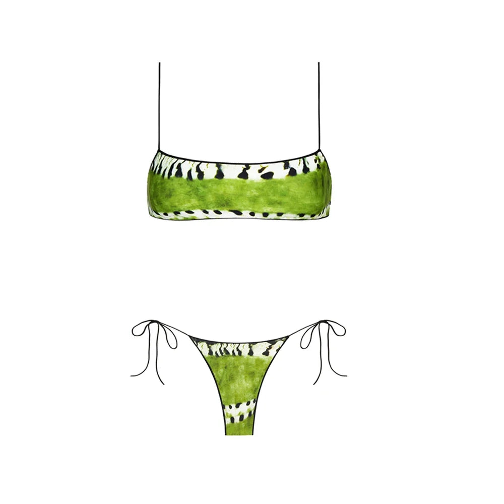 Print Bikini with Skirt Swimsuit Women Swimwear Bikini Set High Leg 3 Pcs Bathing Suit Beachwear Summer Halter Biquini