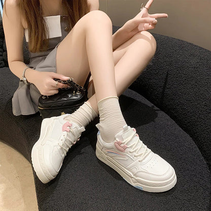 Women's Autumn Sneakers Woman Platform Sport Shoes Female Flat Casual Shoes Breathable Lace Up Tennis Vulcanized Shoes