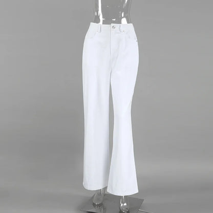High Street White Straight Versatile Casual Pants Autumn Winter Fashion New Style Trousers