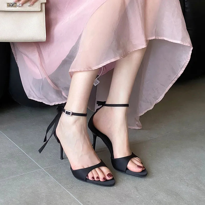 Luxury Female Butterfly-Knot Footwear Pumps Ladies High Heels Shoes Fashion Pointed Toe Women Thin Heels Shoes 2025 New