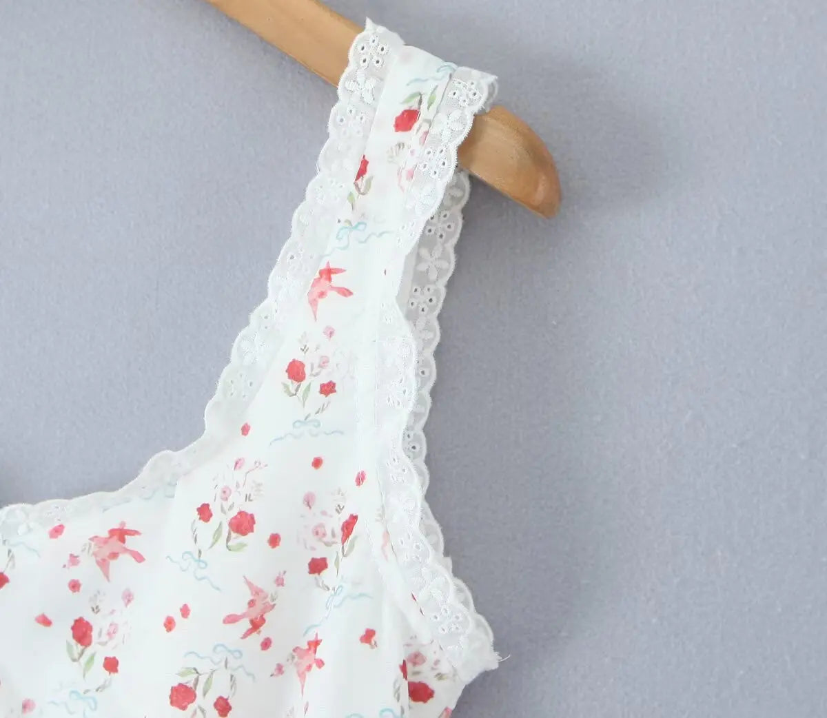 Sweet Girl French Style Floral Print Sleeveless Dress Women Lace Spliced A-line Summer Mini Dress Holiday Robe Vestidos