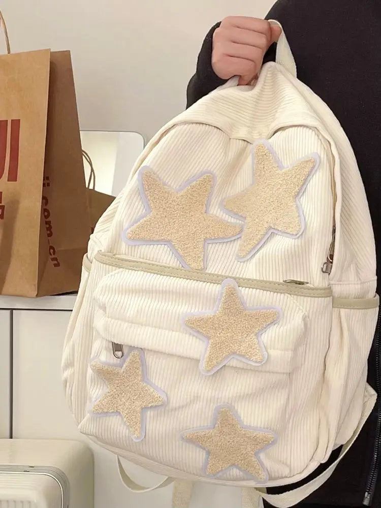 Fashion Five Point Star Backpack Japanese Cute Girl Junior High School Student Versatile Schoolbag Girl Backpacks