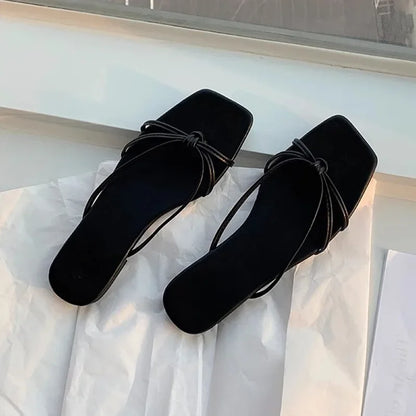 Summer Flip Flop Slippers Fashion Women's Narrow Band Flat Shoes Ladies Casual Outdoor Beach Slides Slippers Women Sandals