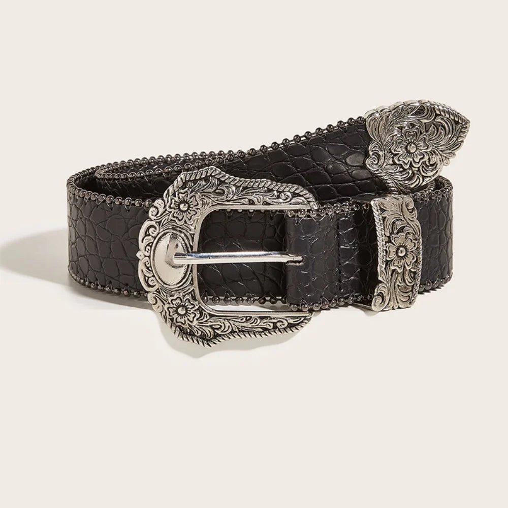 Unisex Jeans Belt Goth Y2k Designer Belts For Women High Quality Luxury Black Punk Accessory 3.8cm Waistband Men Belt Boho