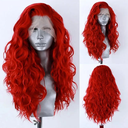 Marquesha 13*4 Curly Synthetic Lace Front Wig for Women Glueless Heat Resistant Fiber Gloden Blonde Lace Wig