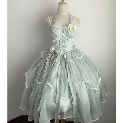 White Moonlight Long Dress Elegant Pettiskirt