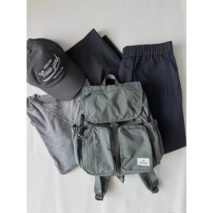 Y2k Fashion Backpack Women Large Capacity Simple Ultralight University School Bag Korean Casual Outdoor Camping Bag Female