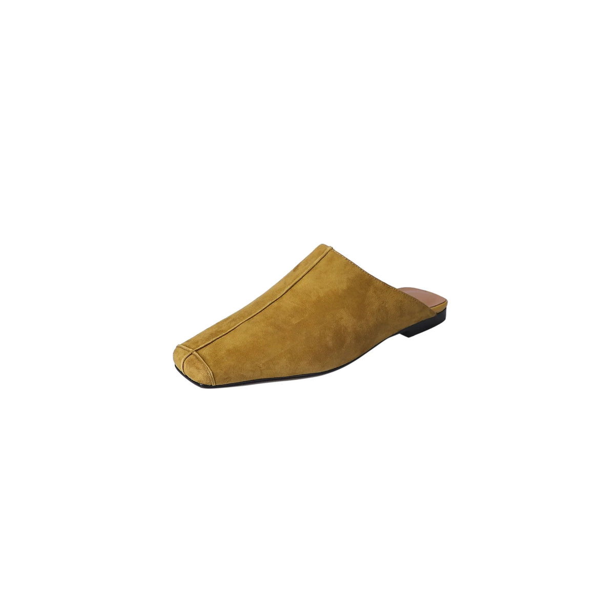 New Genuine Kid Suede Low Heels Slippers Women Covered Toe Natural Leather Casual Slippers Female Daily Walk Slippers