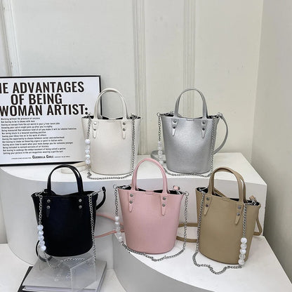 2 Sets Bucket Tote Bags PU Leather Shoulder Crossbody Bags For Women Fashion Large Travel Bag Designer Luxury Lady Underarm Bag