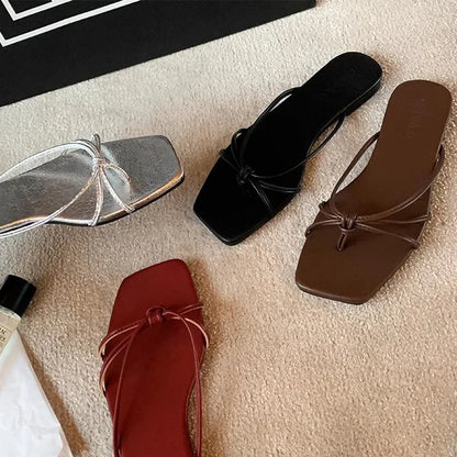 Summer Flip Flop Slippers Fashion Women's Narrow Band Flat Shoes Ladies Casual Outdoor Beach Slides Slippers Women Sandals