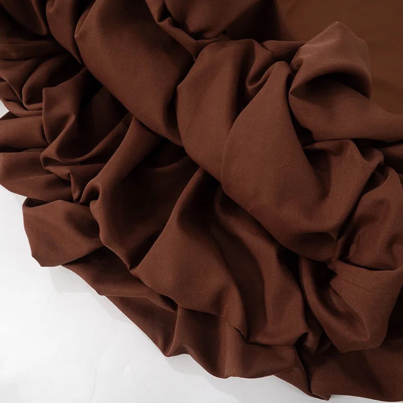 Mock Neck Long Sleeve Gathered Bubble Skirt Set