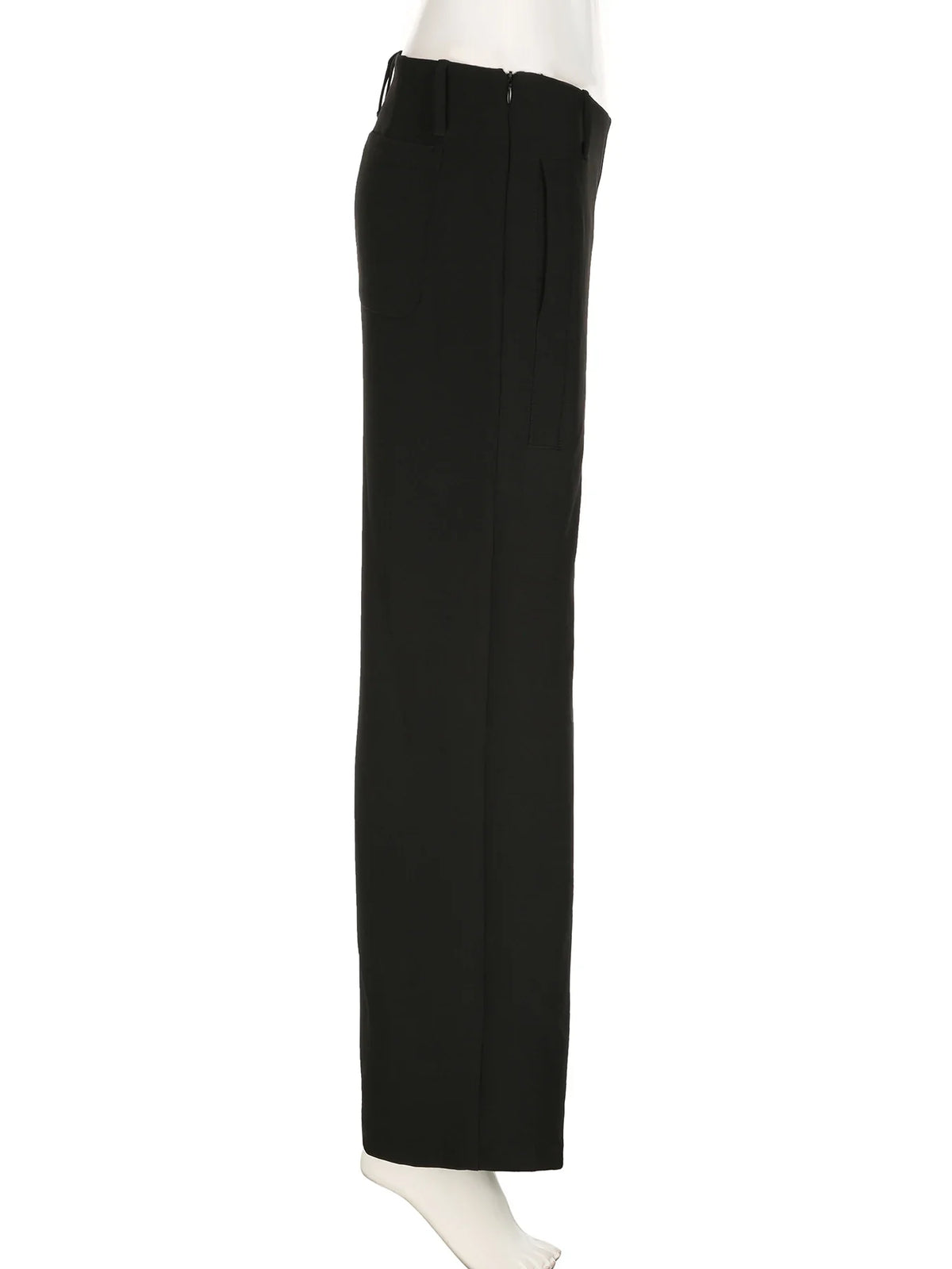 Casual Loose Solid Suitpants Office Lady Basic Mid-Waisted Straight Wide Leg Pants Women Summer Fashion Streetwear