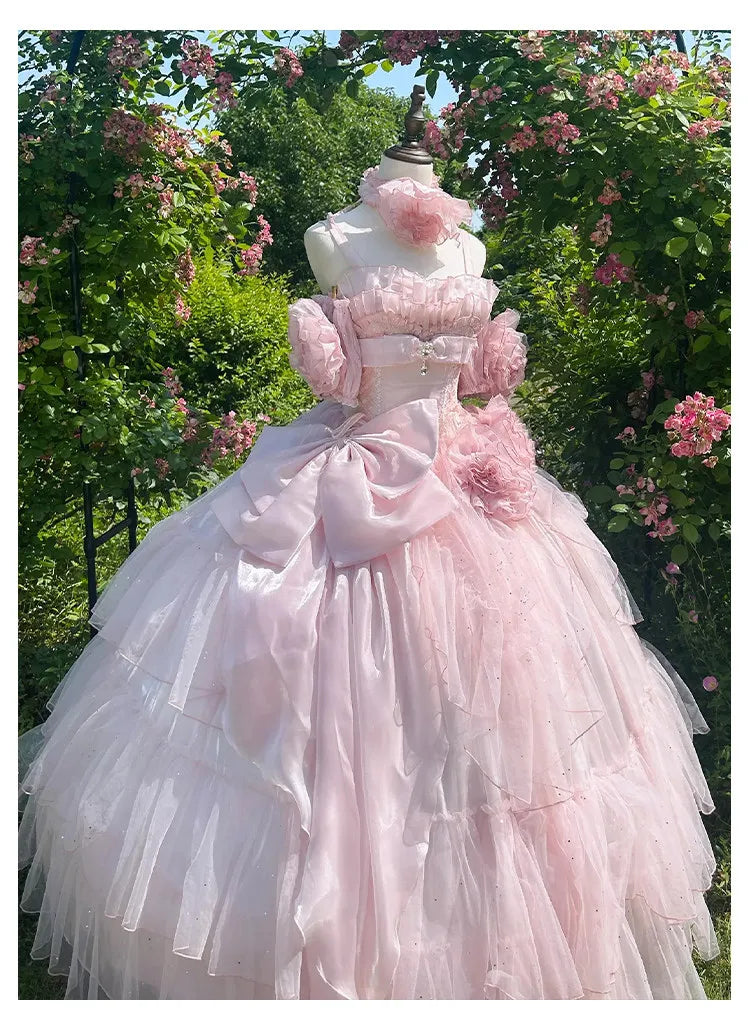 New pink wedding dress for coming-of-age ceremony student day party and banquet