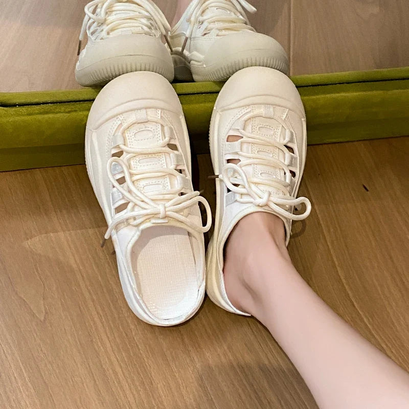Women's Casual Summer Clog House Backless Shoes Comfort Slip On Walking Mule Hollow Out Slides Fashion Sneakers