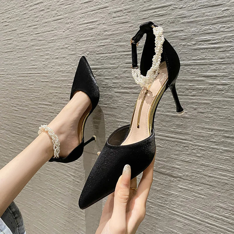 Velvet Shoes Med Square Toe Block Heels High Heeled Sandals Woman Mary Jane Espadrilles Platform Suede Medium Wedding Chunk