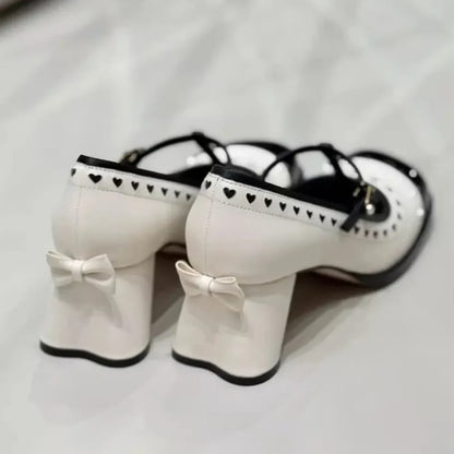 Spring Square Toe Strange Heels Mary Janes Shoes Rivet Goth Buckle Women Pumps Punk Cosplay Shoes High Quality