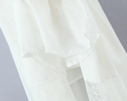 Lace Spliced Elegant White Dress Women Square Neck Sleeveless A-line Summer Long Dresses Holiday Party Robe