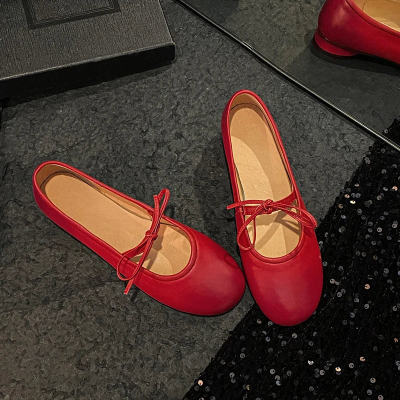 Woman Ballet Flats Basic Style Round Toe Ballet Shoes Spring Autumn Korea Style Simple Shoes Slip On Woman Soft Flats