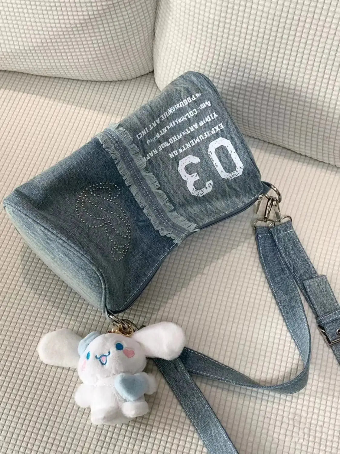 Retro Denim Shoulder Bag New Versatile Boston Crossbody Bag Causal Fashion Korean Women Bags