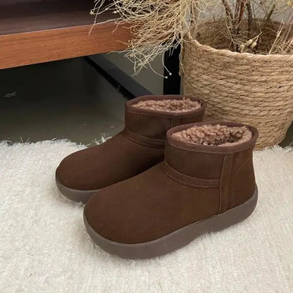 Winter Boots Lady Boots-Women Australia Female Shoes Snow Lolita Leather Shearling Fur Women's Leather Boots Winter Footwea