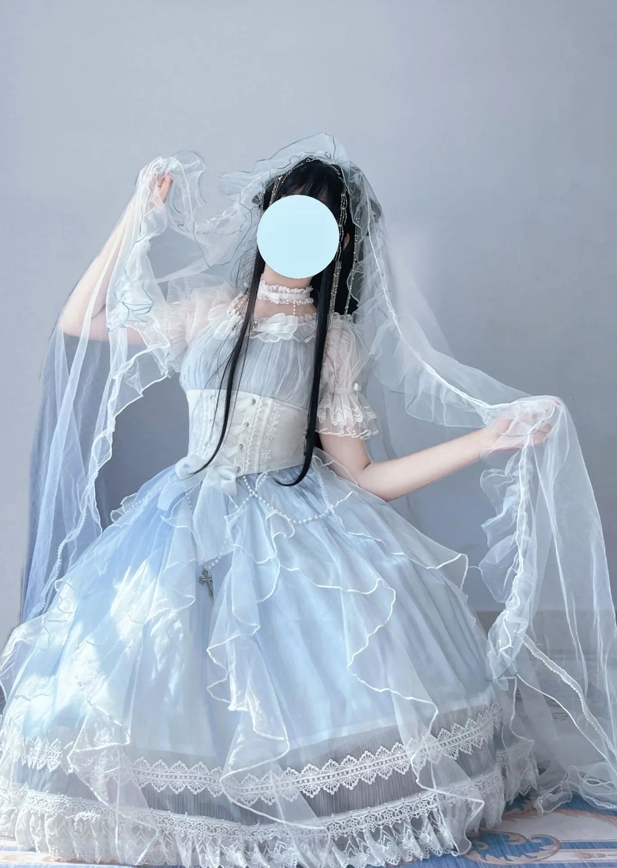 NEW Original Gorgeous Tea party Lolita OP short-sleeved dress Lolita Princess Dress Elegant Fairy maiden lace dress