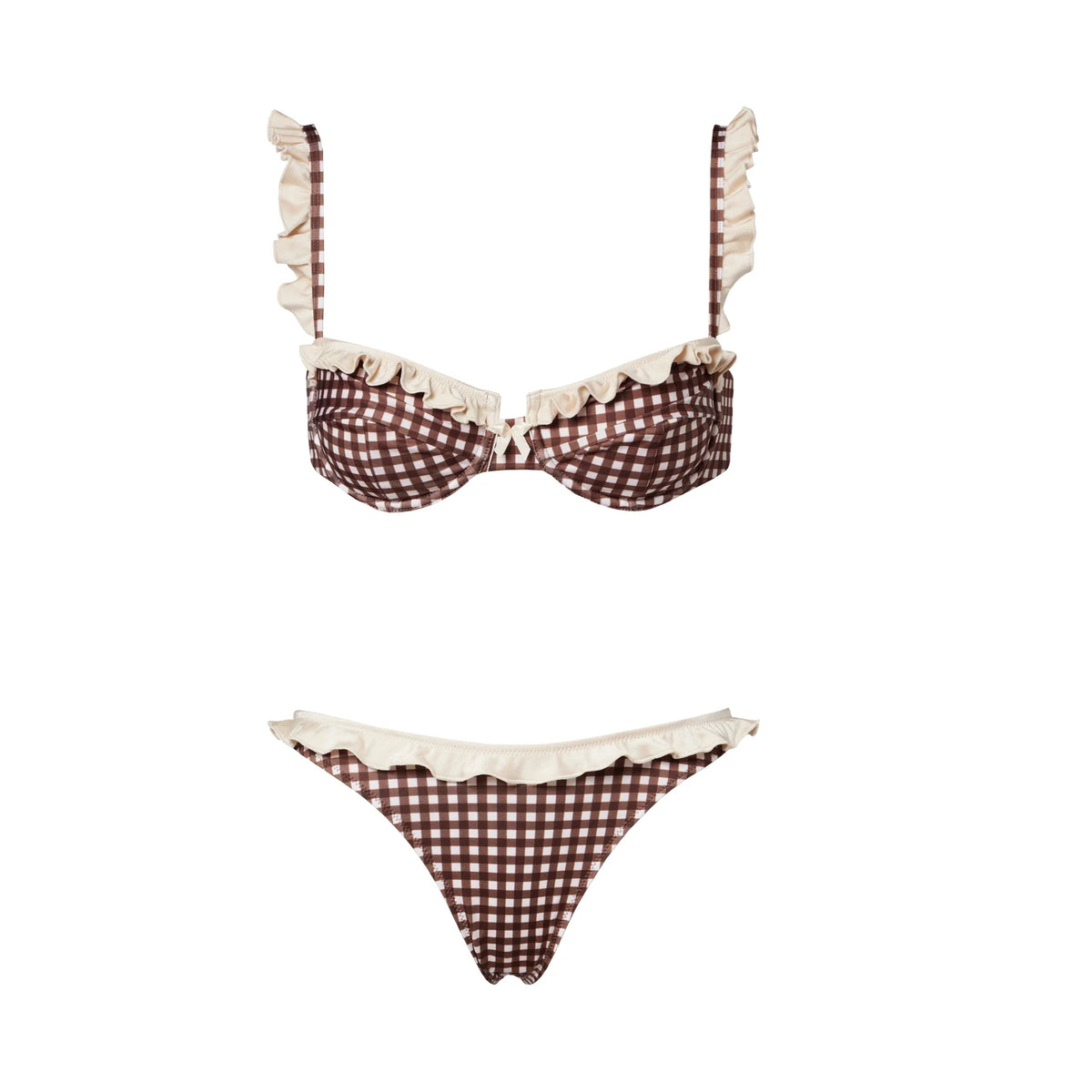 Sexy Underwire Bikini Ruffle Swimsuit Women Swimwear High Leg Two Piece Bathing Suit Beachwear Summer Biquini