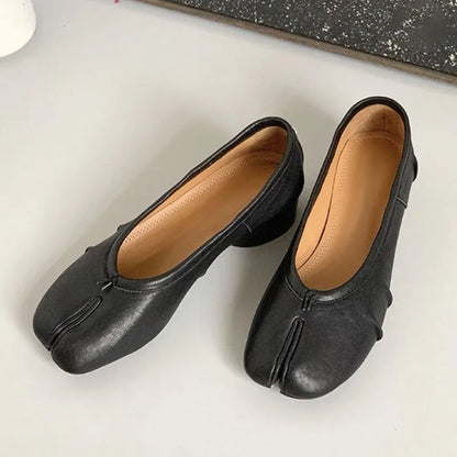 Spring Fashion Round Tabi Toe Handmade Flats Women Design Ballet Ladies Comfortable Shoes Zapatos De Mujer