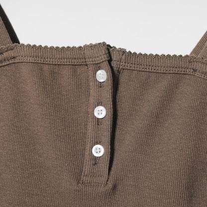 Vintage Brown Slim Cotton Tops Summer Ruffle Trim Sexy Square Collar Y2k Camis Blouses Women Sweet Cute Slim Crop Top Chic