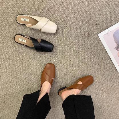 New Summer Baotou Half Women's Slippers Anti-slip Wear Fashion Outdoor Ladies Mules Casual Lovely Wind Woman Sandals
