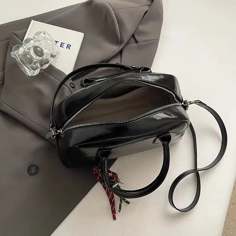 Small PU Leather Shoulder Bags For Women New Winter Y2K Korean Fashion Retro Crossbody Bag Trend Simple Handbags And Purses