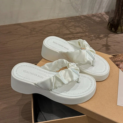 Summer Flip Flop Women Fashion Clip Toe Slippers Casual Comfort Platform Flats Beach Vacation Slides Shoes