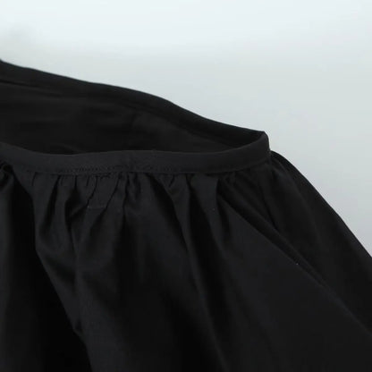 Lacing Up Bow Zipper Waist Asymmetrical A-lined Ruched Mini Skirt Skater Skirts sexy women black mini skirt