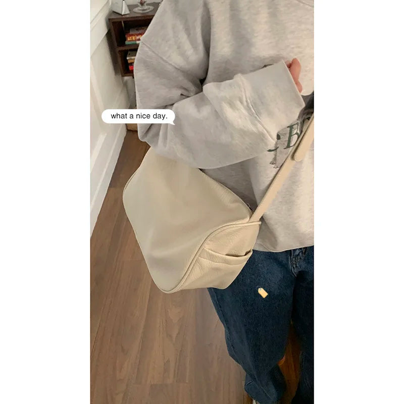 Causal Large Capacity Crossbody Bag Women's Fashion Korean Simple Single Shoulder Tote Underarm Bags