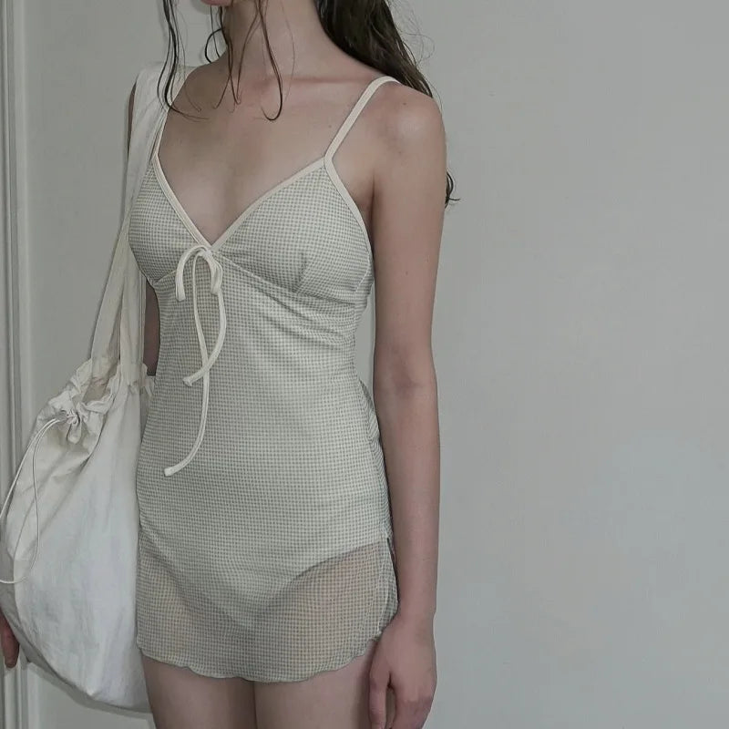 Neck Skirt Mesh Yarn To Cover The Belly and Show Thinness, High-end One-piece Swimsuit for Women