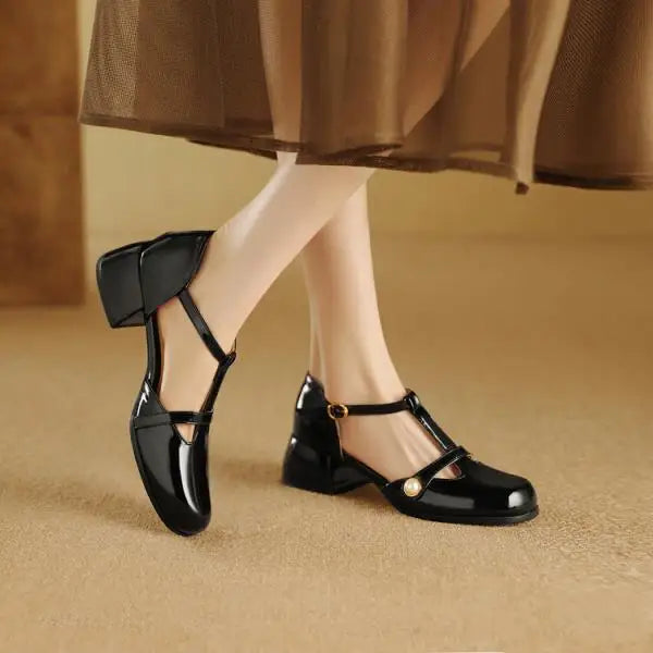 Female Sandal Comfort Shoes for Women Med Large Size 2024 Summer Block Heels Girls Medium Big Low Beige Chunky New Fashion Scand