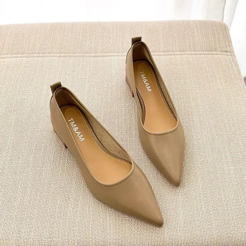 Ladies Pumps Pointed Toe With Medium Heels Women's Shoes Korean Style Luxury Quick Delivery Non Slip Hot Trendy And Low Price