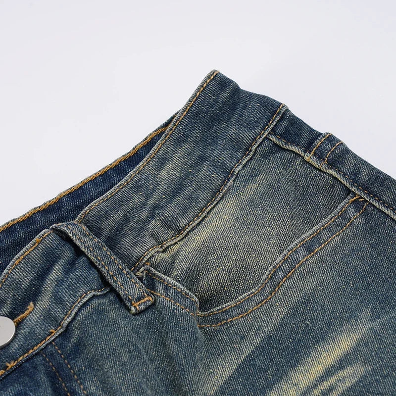 Y2k Low Rise Flared Jeans Woman Aesthetic 2000s Clothes Retro Casual Denim Trousers All Match Bottom Streetwear Pants