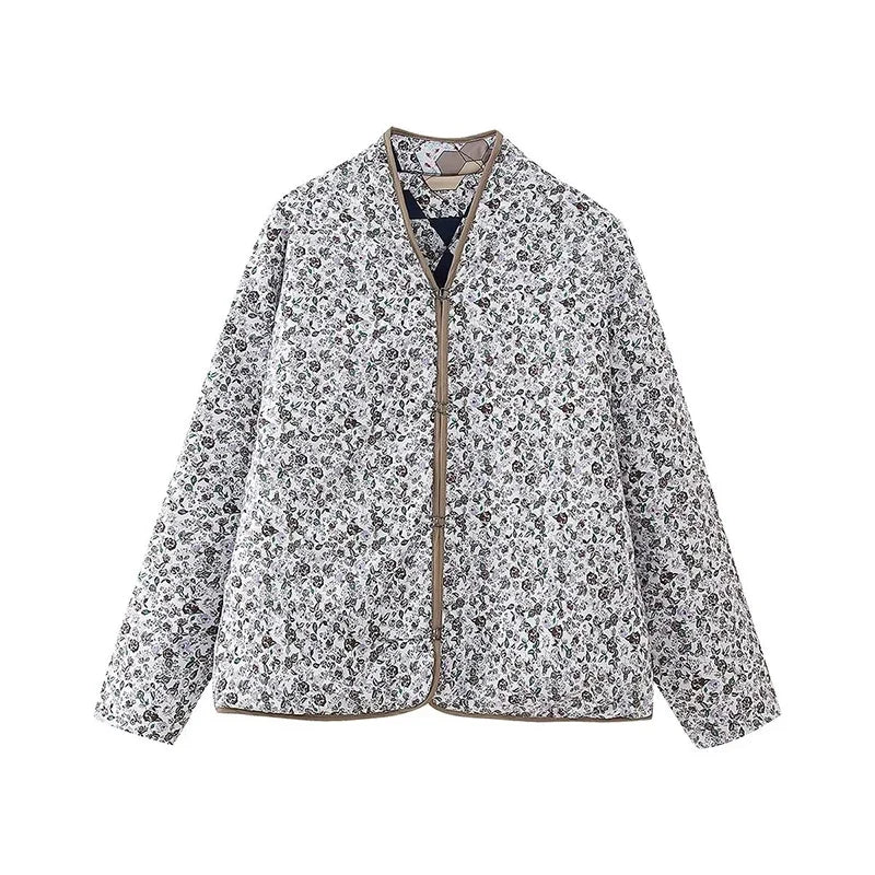 Casual Printed Women's Jacket Cardigan Winter Warm Vintage Women Coat V-neck Long Sleeve Jackets Bohemian Ladies Coats Outerwear