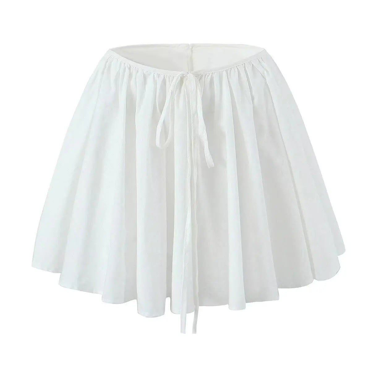 Lacing Up Bow Zipper Waist Asymmetrical A-lined Ruched Mini Skirt Skater Skirts sexy women black mini skirt