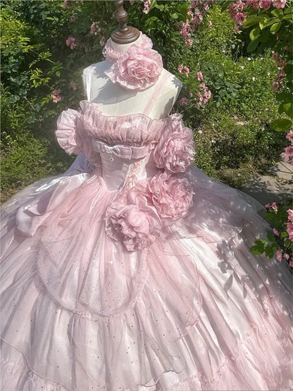 New pink wedding dress for coming-of-age ceremony student day party and banquet